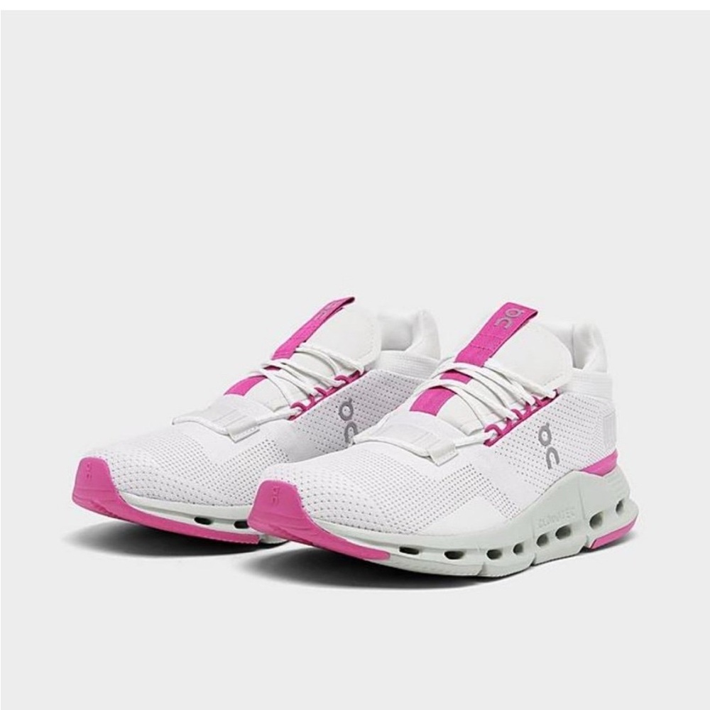 On Running Cloudnova White Rose Pink Men’s 9.5 CloudTec Swiss Running Shoes